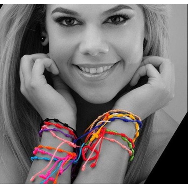 PPX 10pcs Handmade Rosary Cross Bracelets 10 Colors, Nylon