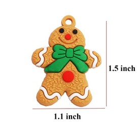 ARTEM Mini Gingerbread Man Ornaments Gingerman Doll Hanging Charms Clay Figurine Ornaments for Christmas Tree Pendant Decoration, Holiday Decor, Set of 12