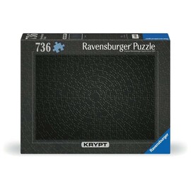 Ravensburger - Krypt Black - 736 Piece Jigsaw Puzzle - A True Puzzle Challenge - Just a Hint of Black Gradient Color Change Radiating Out - Puzzles for Adults