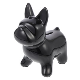 UPKOCH Ceramic Money Box Puppy Motif - Black Dog Figure, Cartoon Coin Container for Children's Room Decoration and Living Room, Table Piggy Bank, Gift Idea for Children and Family