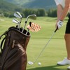 Checkered Plaid Orange Print Putter Cover PU Leather Magnetic Blade