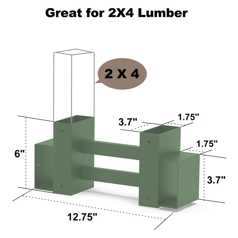 Fiwithy Outdoor Firewood Rack Bracket Kit with 4 Support Bars