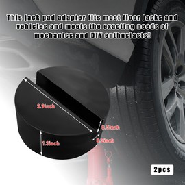 Gasedin 2 PCS Rubber Jack Pads, Universal Heavy-Duty Slotted Floor Jack Pad Jack Stand Adapter, Rubber Slotted Floor Jack Pad Pinch Weld Side Frame Rail Protector, Car Accessories