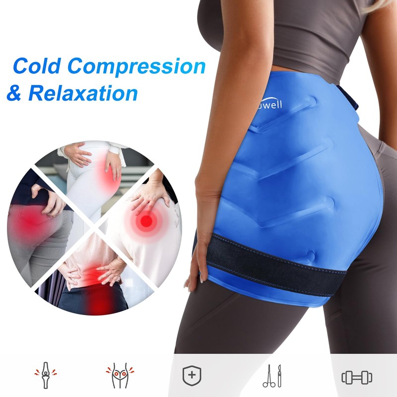 Atsuwell Extra Large Hip Ice Pack Wrap, Reusable Gel Ice