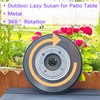 SARANICE Outdoor Lazy Susan with Umbrella Hole,Patio Table Tray No