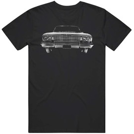PurpleMonkeyTees 1962 Chevy Impala Front Grill View T Shirt 2XL Black