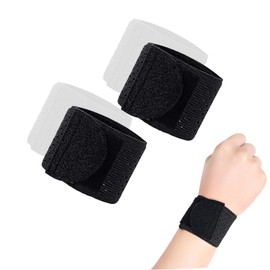 Thin Wristband, Elastic Wristband, High Elasticity, Compression Tendon Sheath, Sprained Badminton, Tennis, Fitness, Jumping Rope, For Men and Women (Black 2 Pack)