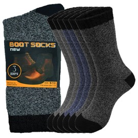 Glory Max Men's Winter Thermal Socks Boots Warm Heated Ankle Quarter Socks For Cold Weather (US, Numeric, 10, 13, Regular, Regular, 3 Pairs Mixed Colors)