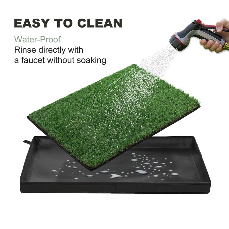 HQ4US 4LEGS Dog Grass Pad with Foldable Dog Litter Box,