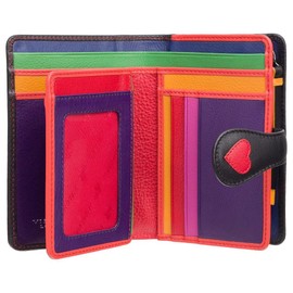 VISCONTI Soft Leather Womens RFID Protection Hearts Bifold Purse Wallet - Crush - LV4