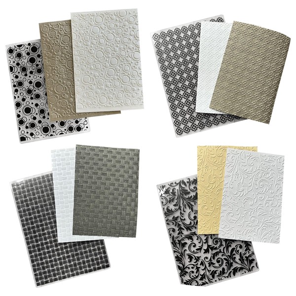 HICOHAND Embossing Folder for Card Making, 4 PCS Plastic Embossing