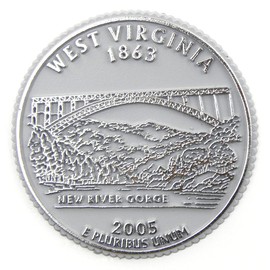 West Virginia State Quarter Magnet by Classic Magnets, 2.5" Diameter, Collectible Souvenirs Made in The USA