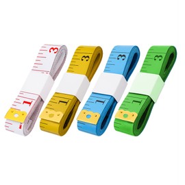 tiyiyok 4 Stück Maßband, Körpermaßband 150 cm, 60 Zoll, Doppelseitiges Flexibles Körper Maßband zum Nähen mit Zentimeter- und Zollangaben, für Schneidermaße, Körpermaße (4 Farben)