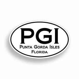 Sticky Customs Punta Gorda Isles Florida Sticker PGI Cup Laptop Car Vehicle Window Bumper Decal