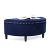 Joveco Storage Bench Half Moon PU Leather Button Tufted Ottoman