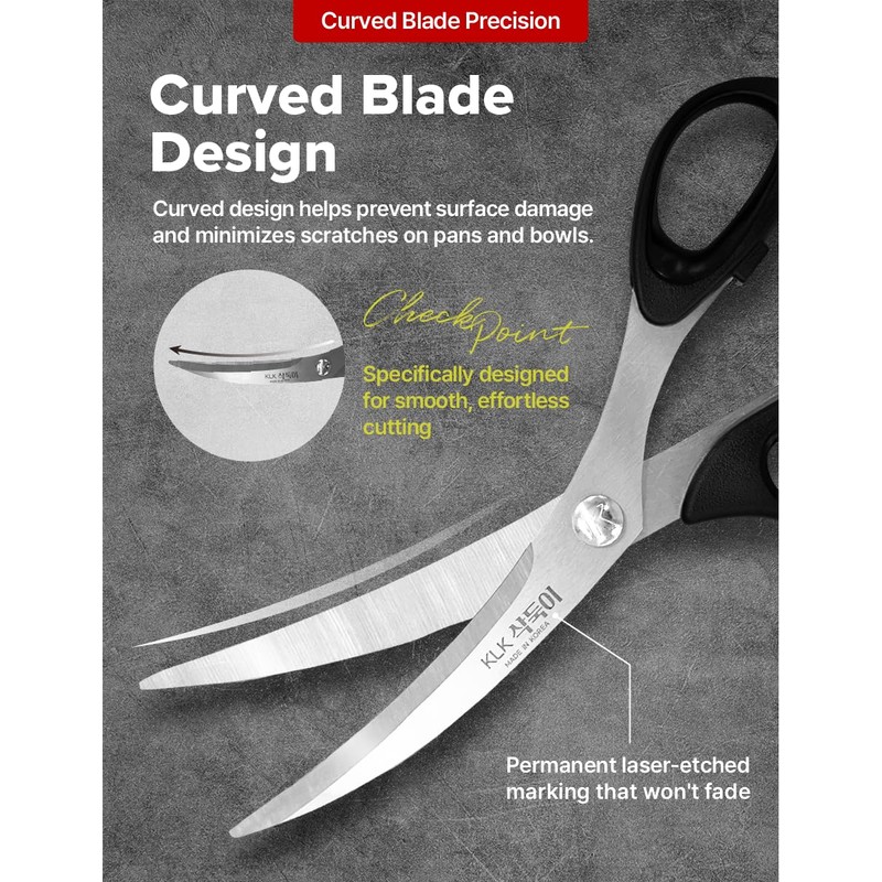 OBNOCHE Made in Korea, Korean Barbecue Scissors, Meat, Chicken, Vegetables,