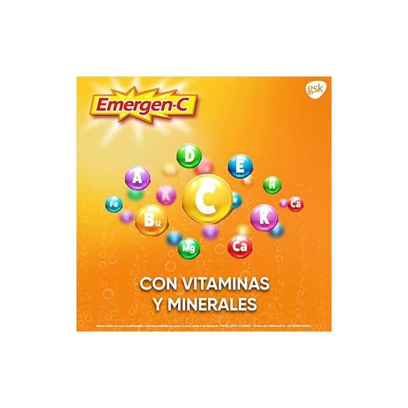 Emergen-C Polvo Efervescente de Vitamina C Sabor Naranja – 10