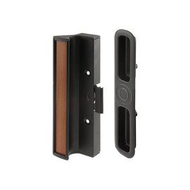 FHC C1201 Aluminum Black Finish - Patio Door Handle Surface Mount with Clamp Latch - International Windows (Single Pack)