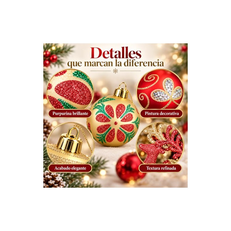 Esferas de Navidad, 40 Unidades Juego de Bolas de Navidad
