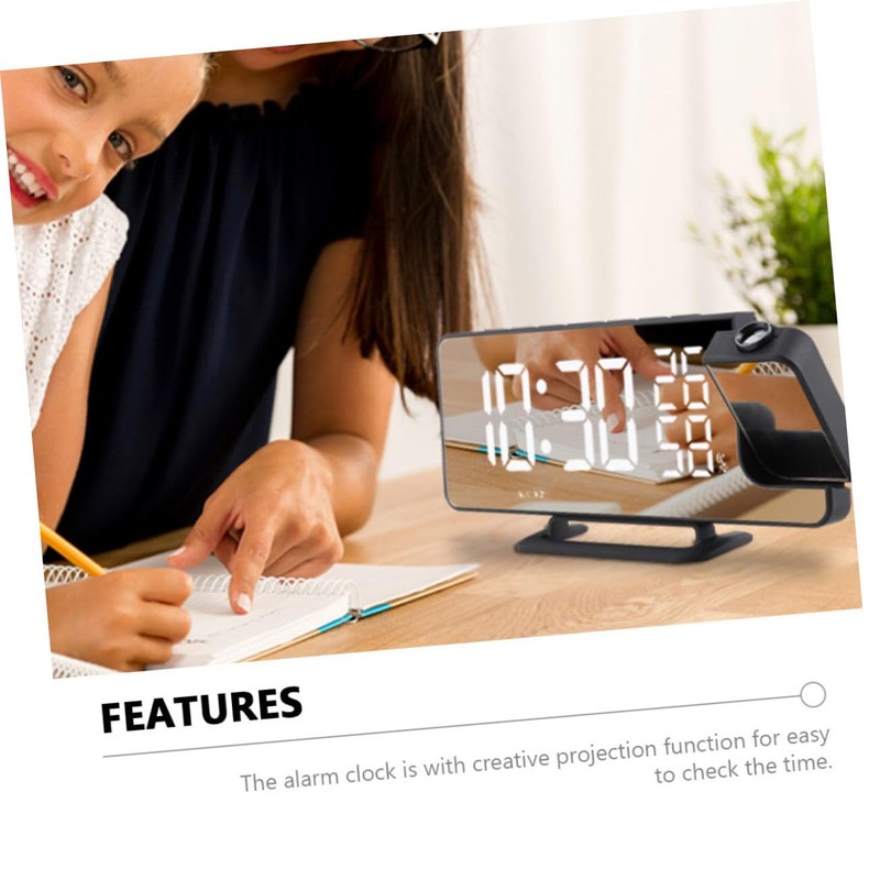 CIYODO Led Digital Alarm Clock Mirrored Projection Table Radio Multi-Function