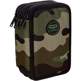 Goldkids Pencil Case XXL 3 Compartments Pencil Case Filled Pencil Case 3-Tier Homework Book Moro Military Motif, Pattern 1