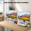 WOHOMO Dual Monitor Stand Riser with Drawers, Desk Organizers for