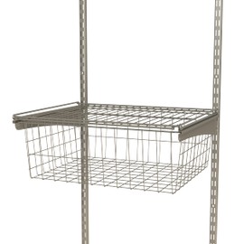 ClosetMaid ShelfTrack Wire Basket Add-On Drawer, Compatible with Drawer Frame Hardware, Nickel Finish