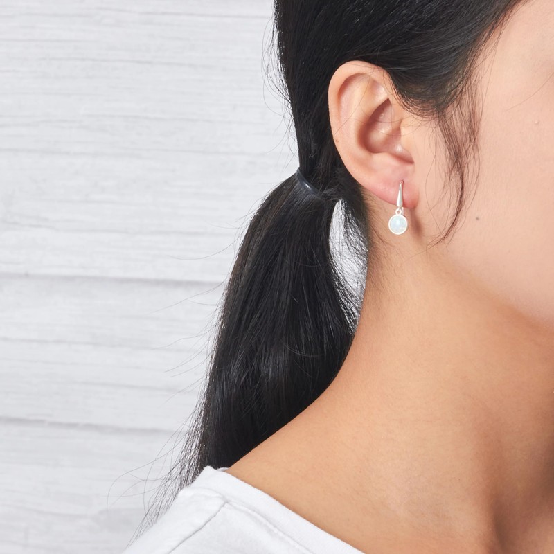 Philip Jones Synthetic White Opal Drop Earrings