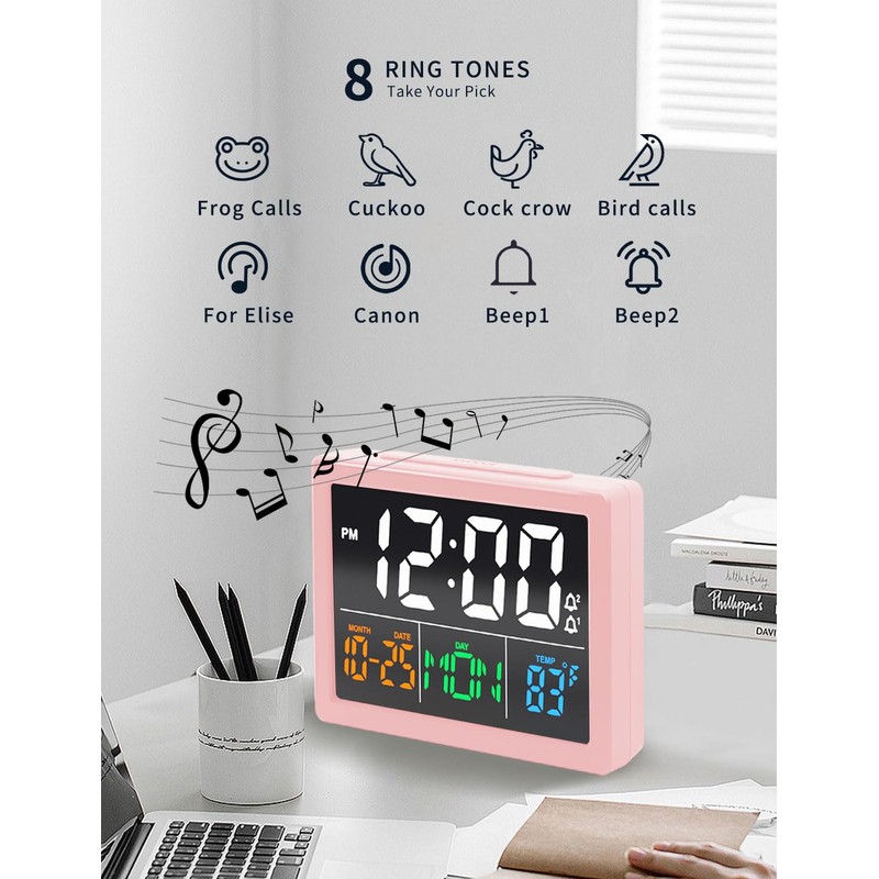 Digital Alarm Clock, with 5.5" Large LED Time Display, Adjustable