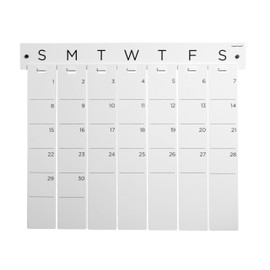 russell+hazel Acrylic Perpetual Wall Calendar, 30" x 0.63" x 25", Hard Cast Acrylic with Polished Edges, Includes Black Wet Erase Marker and Mounting Hardware, 1-Count (102766)