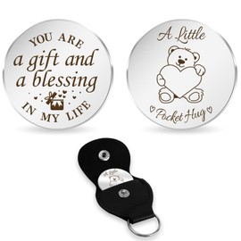 SereneGLow Pocket Bear Hug Gifts - Valentines Gifts for Her Thank You Gift, Friends Gifts, Keepsake Gifts for Women, Thinking of You Gifts for Women, Xmas Gifts, Birthday Retirement Easter Gifts