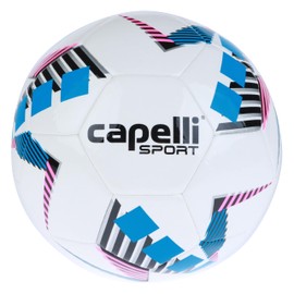 Capelli Sport Soccer Ball Size 5, Star Cubes Team FIFA Quality Basic Soccer Ball for Youth and Adult Players, Outdoor and Indoor Training, Neon Blue