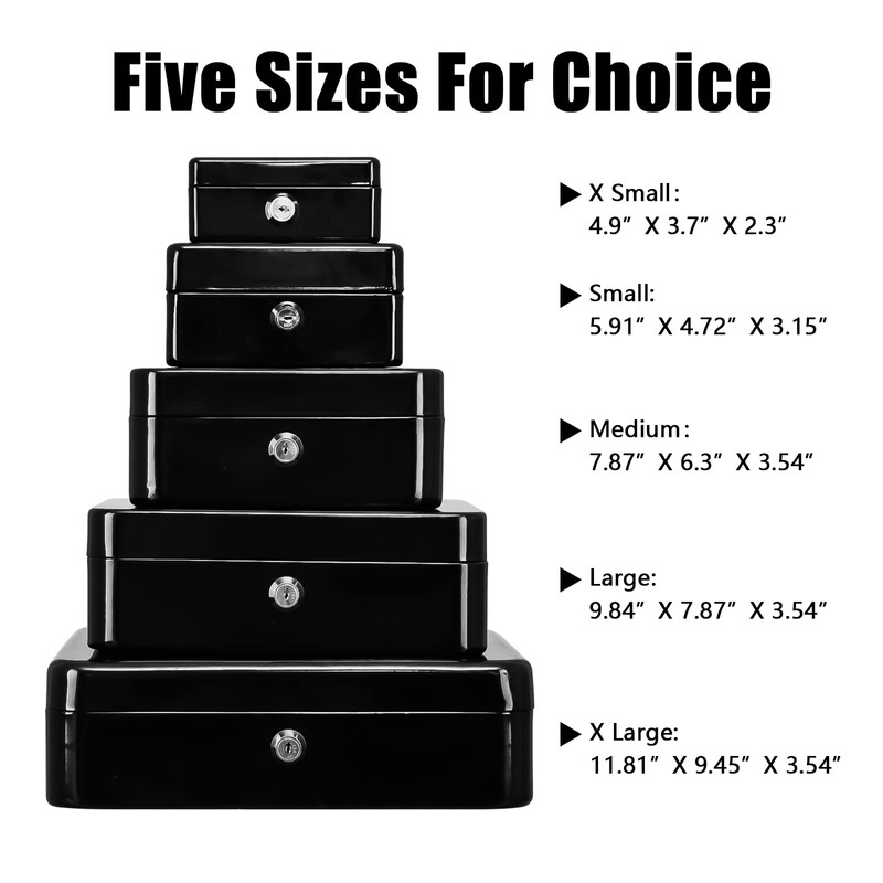 Kyodoled Medium Cash Box with Money Tray,Small Safe Lock Box