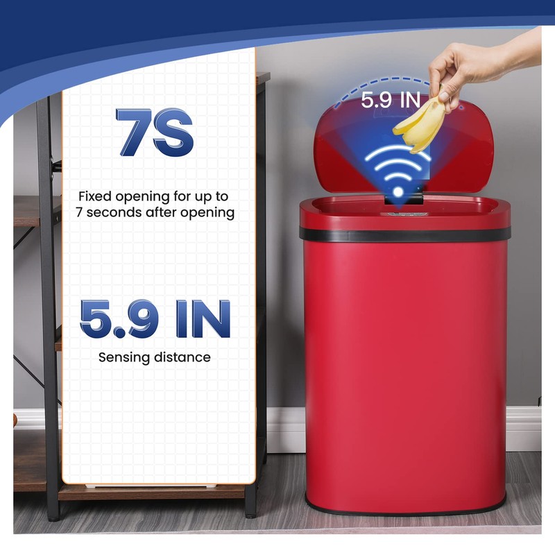Furniture of America Verbena 13 Gallon Metal Household Trash Can