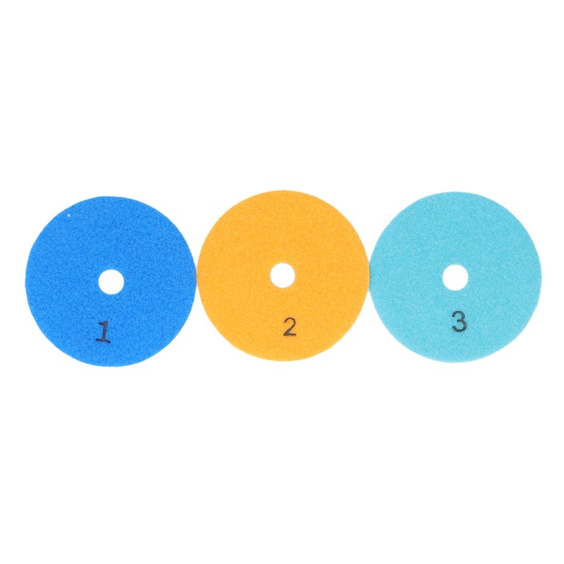 3Pcs Diamond Polishing Pad 4in Grinding Tool Set Kit for