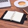 NatSumeBasics Genuine Leather A8 Binder Cover Mini Refillable Black Journal