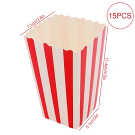 Luckious 15PCS Reusable Popcorn Bags and Buckets - Popcorn Bucket Boxes for Movie Nights, Parties, and Birthdays - Popcorn Favor Boxes for Fun Snacking (71 * 51 * 114mm)