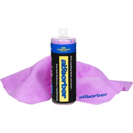 CleanTools The Absorber® Small 17-Inch x 13-Inch, Textured Surface - Synthetic Premium Drying Chamois Cloth for Cars & Bikes - Super Absorbent, Scratch-Free & Machine-Washable (Purple)