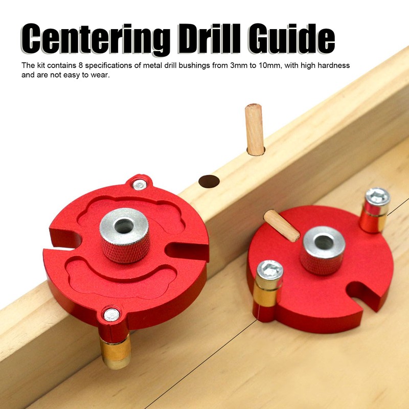Self Center Dowel Jig Aluminum Alloy Hole Puncher Locator Precise