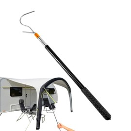 Telescopic RV Awning Opener Pole, Portable RV Awning Opener Puller Reach Rod Pole Extends from 16" to 60" for Tent Shelter Camper Canopy Truck Bed with Multi-Section Locking