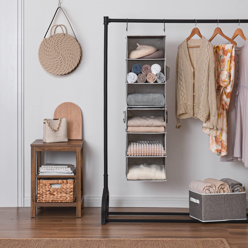 StorageWorks 6-Shelf Closet Organizers, Two 3-Shelf Separable Hanging Shelves for