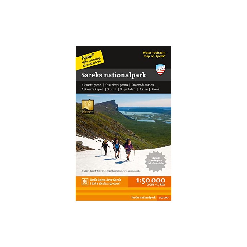 Sareks nationalpark (Mountain map detailed scale)