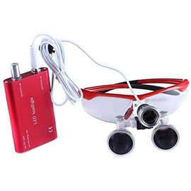 BoNew 2.5X-R Loupes Magnifier with 3W Clip On Type Head Lamp Light + Cloth Bag