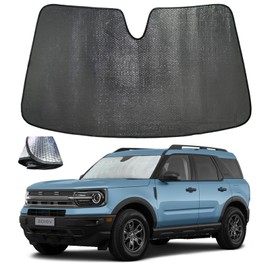 ZOIBV Windshield Sun Shade for Ford Bronco Sport 2021-2025, 5-Layer Bubble Foldable Thicken Front Window Sunshade Sun Visor Protection Accessories - Blocks Heat & UV Rays​​ Keep Car Cooler