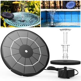 AISITIN 3.5W Solar Fountain Pump for Water Feature Outdoor DIY Solar Bird Bath Fountain with Multiple Nozzles, Solar Powered Water Fountain for Garden, Ponds, Fish Tank and Aquarium