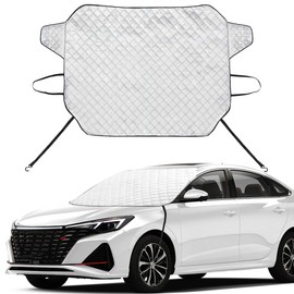 EXQUISLIFE Car Windshield Snow Ice Cover with 3 Layers Protection, Windshield Snow Ice Cover with Magnetic Edges Used for Snow Protection, Rain and Sun, Fits for Most Standard Cars, SUV