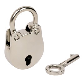 HMF Mini Decorative Padlock with Key | 3.8 x 2.5 x 1 cm | Silver