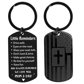 EoBeCy Drive Safe Keychain Gift for Boys, New Driver Stainless Steel Keyring for 16 Year Old Teen Boy Girls, 16th Birthday Gifts for Son Daughter, First Car Accessories Gift from Mom Dad