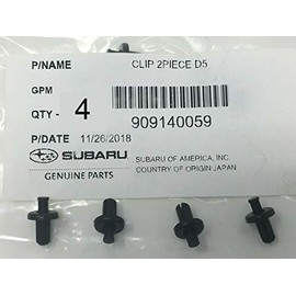 Subaru 2008-2019 Bumper Cover Retainer Clips (4) Impreza Crosstrek 909140059 OEM