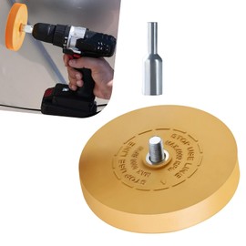 yorpyep Decal Remover Eraser Wheel, Pin Stripe Stickers Double-Sided Tape Rubber Polishing Wheel with Adapter, 3.5" Tool or Electric Drills and Pneumatic Drills, for Most Cars Repair Parts (Yellow)